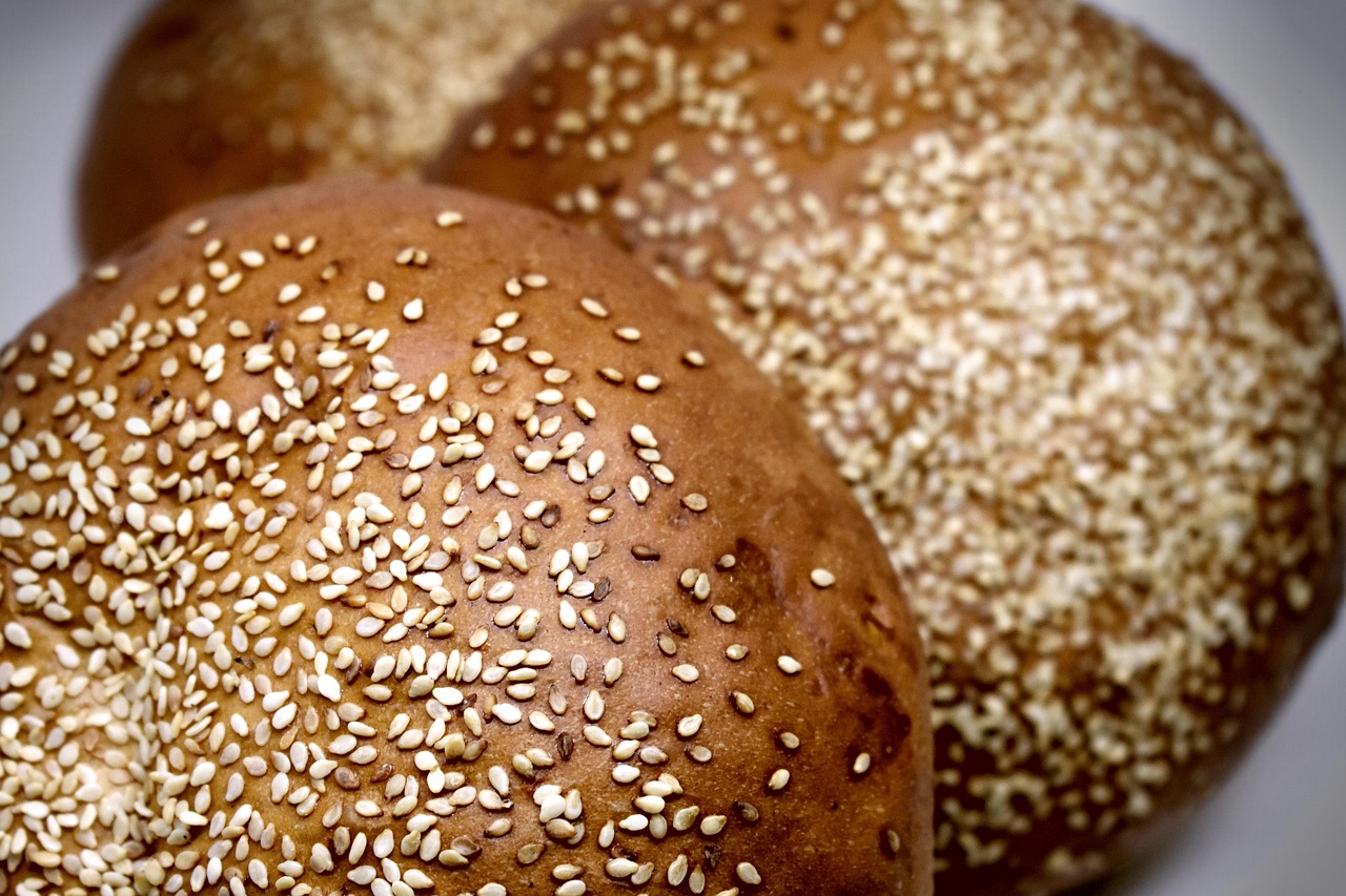 bread, bakery, sesame seeds, hamburger buns, buns